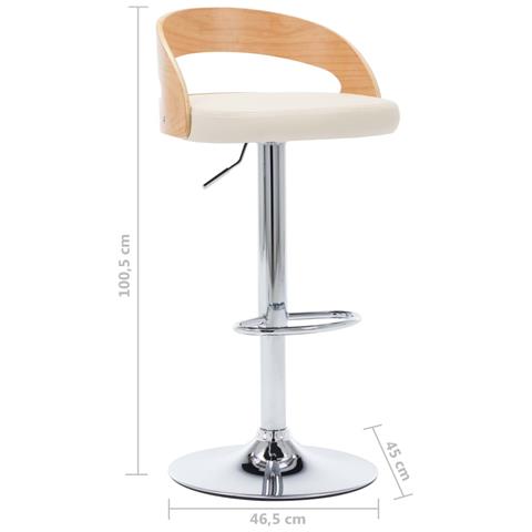 Sedie Da Bar 2 Pz Crema In Similpelle E Legno Curvato - Foto 2