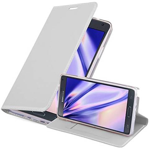 Custodia Compatibile Con Samsung Galaxy Note 4 In Classy Argento - Coperchio Protettiva Con Chiusura Magnetica, Funzione Stand E Tasca Per Le Carte - Foto 1