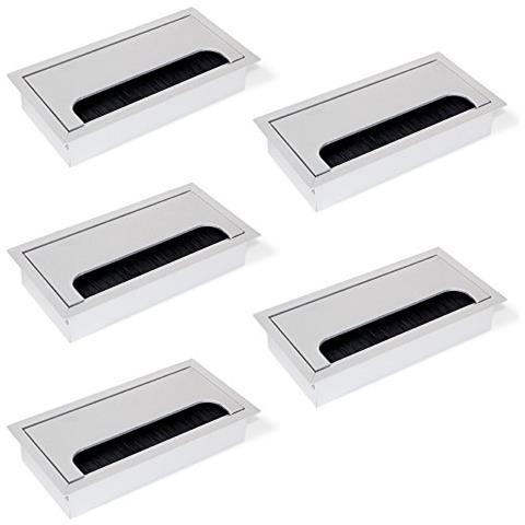 5070462 Confezione Da 5 Passacavi Rettangolari, Anodizzato Opaco - Foto 1