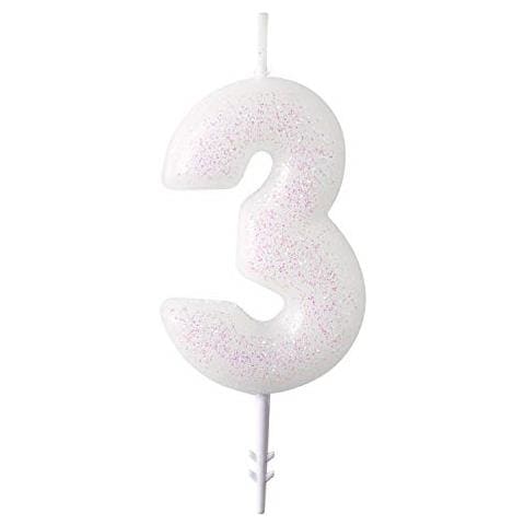 9904378 - Candela Con 3 Cifre, Colore: Bianco / rosa - Foto 1