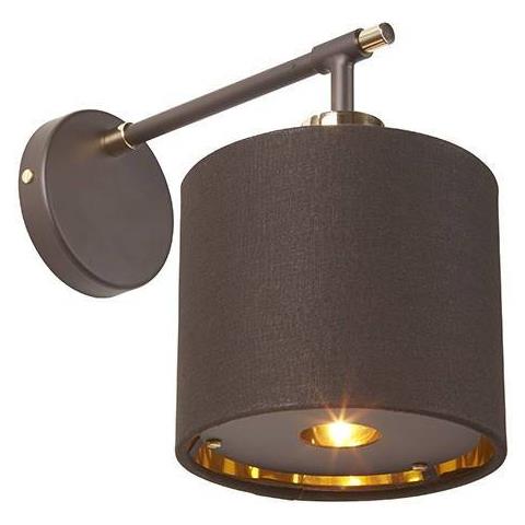 Applique Da Interno 1 Luce Marrone, Ottone Lucido, Attacco E27 - Foto 1