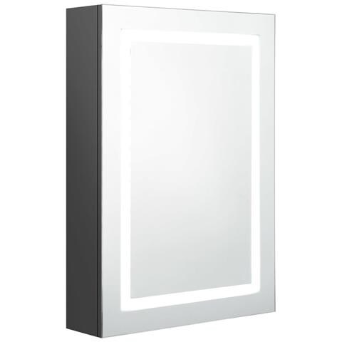 Armadietto Bagno con Specchio e LED Grigio 50x13x70 cm - Foto 1