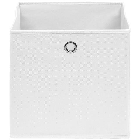 Contenitori 4 pz in Tessuto non Tessuto 28x28x28 cm Bianco - Foto 2