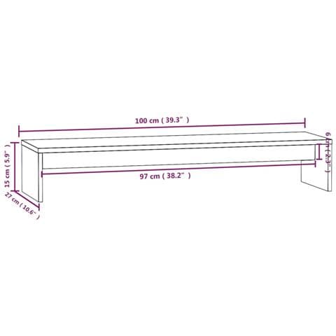 Supporto Per Monitor Bianco 100x27x15 Cm Legno Massello Di Pino - Foto 8