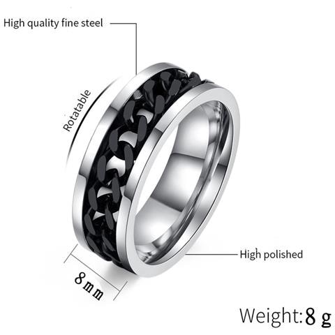 Anello Antistress Con Apricapsule In Acciaio Inox Black S - Foto 4