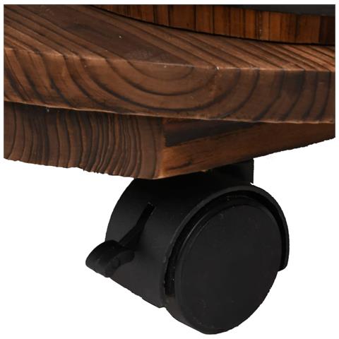 Fontana Acqua Con Pompa E Ruote 55x55x80cm Legno Massello Abete - Foto 8