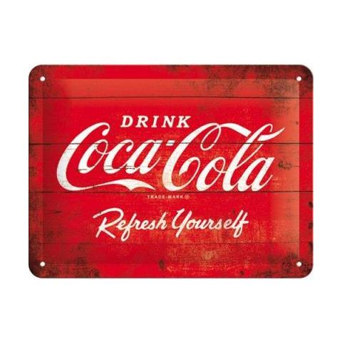 Coca-cola - Logo Red Refresh Yourself Tin Sign 15x20 Cm - Foto 1