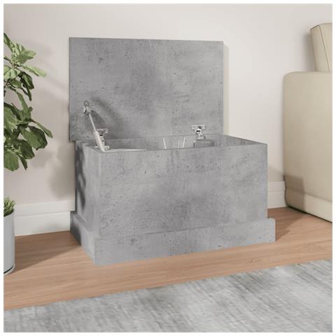 Contenitore Grigio Cemento 50x30x28 Cm In Legno Multistrato - Foto 6