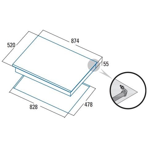 LCI 9041 BK Nero Da incasso 87 cm Gas 5 Fornello (i) - Foto 2