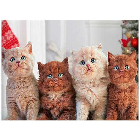 Parure Copripiumino Sacco Piumino Letto 100% Cotone Sogni D''oro Disegno Gatti Natale Dis. 69 Singolo Gatti Natale - Foto 4