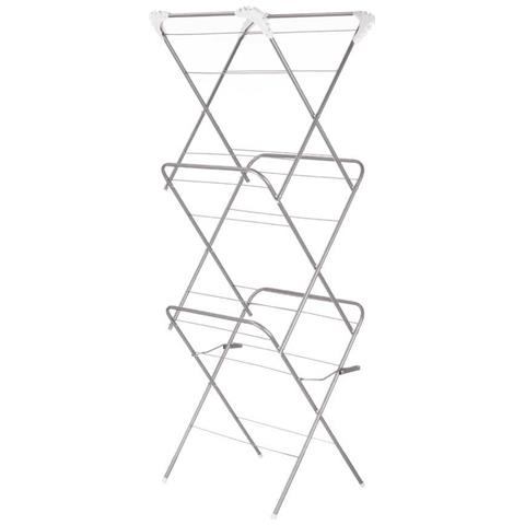 Stendibiancheria Pieghevole Bianco Argentato 47 X 41 X 136 Cm Verticale (5 Unità) - Foto 4