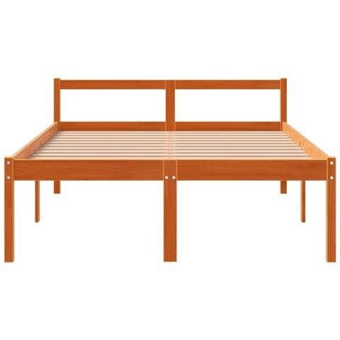 Letto Per Anziani Marrone Cera 140x200cm Legno Massello Di Pino - Foto 2