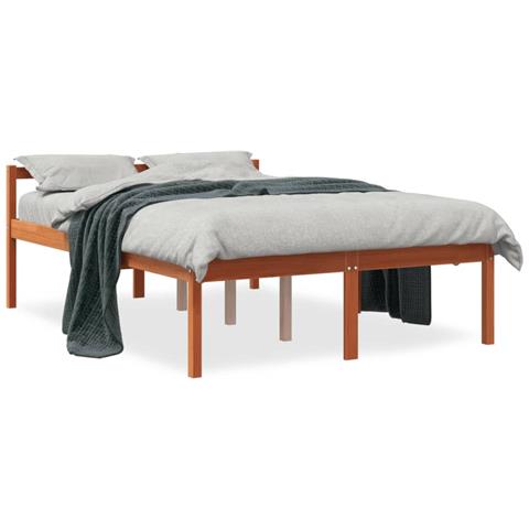 Letto Per Anziani Marrone Cera 140x200cm Legno Massello Di Pino - Foto 1