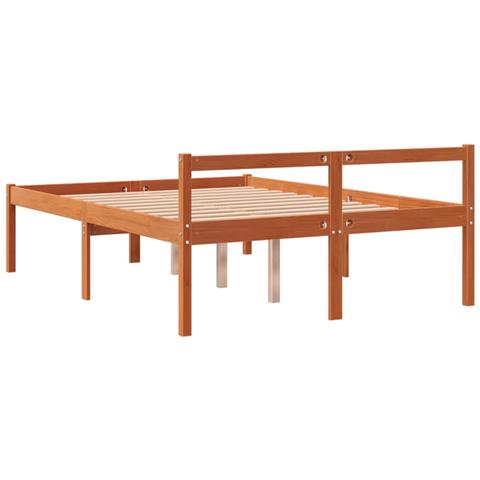 Letto Per Anziani Marrone Cera 140x200cm Legno Massello Di Pino - Foto 8