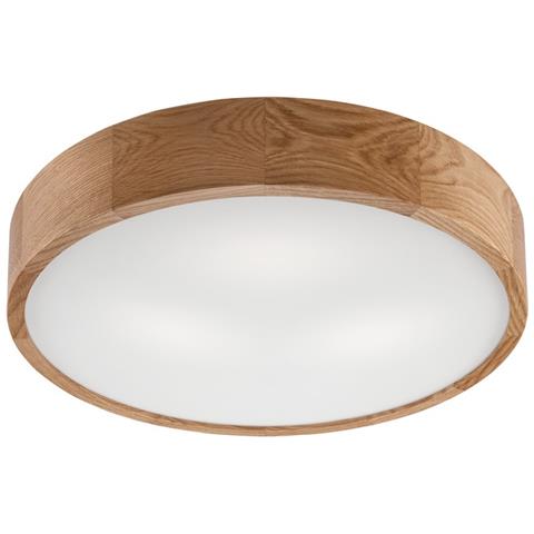 Lampada A Soffitto Eveline - Marrone - Legno, Vetro - 47x47x8 Cm - Foto 1
