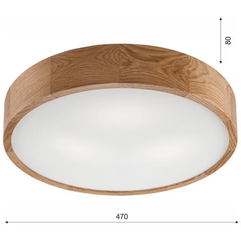 Lampada A Soffitto Eveline - Marrone - Legno, Vetro - 47x47x8 Cm - Foto 5