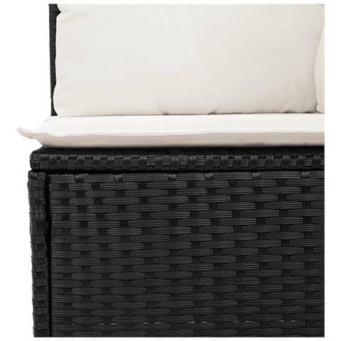 Set Divani da Giardino 9 pz con Cuscini Nero in Polyrattan - Foto 9