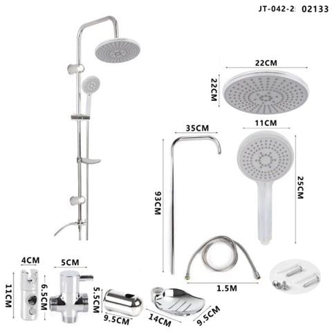 Asta Saliscendi Cromata Colonna Doccia Soffione Fisso Doccetta Sali Scendi 2133 - Foto 2