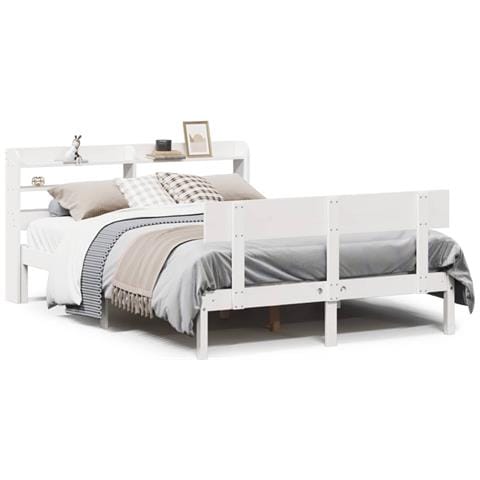 Letto Senza Materasso Bianco 120x200 Cm Legno Massello Di Pino - Foto 2