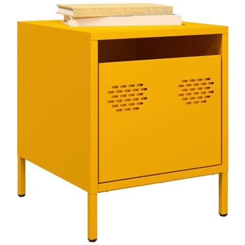 Comodino Giallo Senape 35x39x43,5 Cm In Acciaio - Foto 2