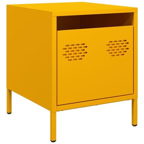 Comodino Giallo Senape 35x39x43,5 Cm In Acciaio - Foto 1