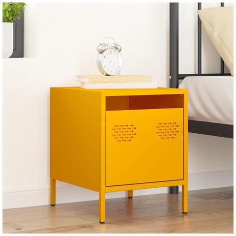 Comodino Giallo Senape 35x39x43,5 Cm In Acciaio - Foto 10