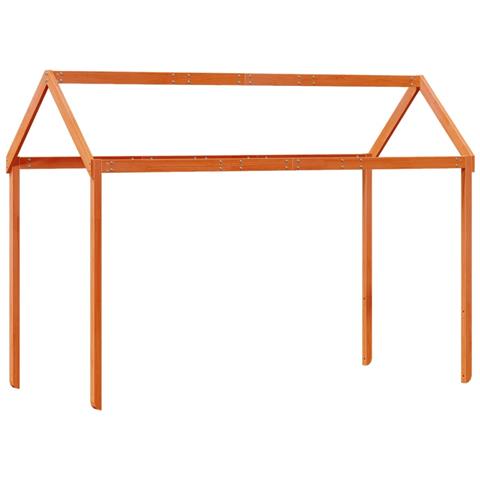 Tetto Letto Bambini Marrone Cera 207x80,5x151,5cm Massello Pino - Foto 2