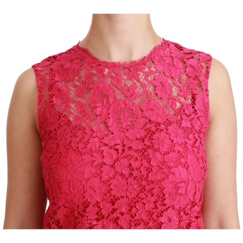 Mini Abito A Trapezio In Pizzo Floreale Rosa - It38-xs - Foto 5