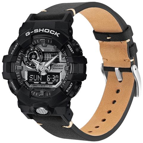 Cinturino Per Orologio In Vera Pelle Per Casio G-shock Dw-5600/gwb5600/ga-2100 Black  Modello 1 - Foto 1