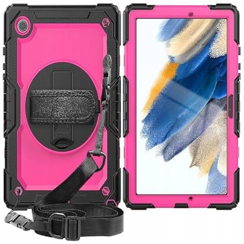 Custodia Protettiva Per Samsung Galaxy Tab A 8.4"" Con Cinturino Rosa E Nero, Resistente E Stylish - Foto 1