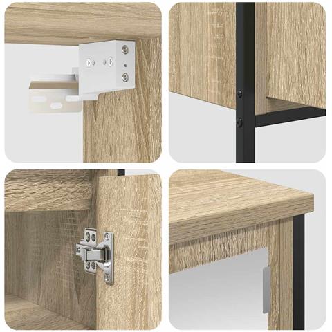 Set Mobili da Bagno 2 pz Rovere Sonoma in Legno Multistrato - Foto 2