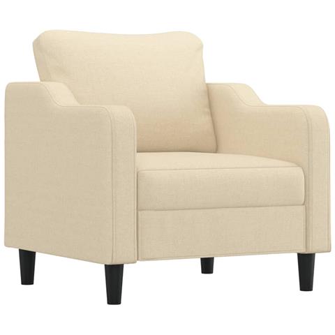 Poltrona Crema 60 Cm In Tessuto - Foto 2