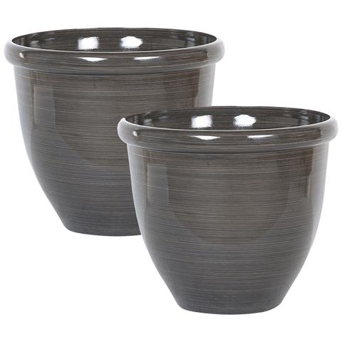 Set Di 2 Vasi Per Piante Tesalia 49 Cm Marrone - Foto 2