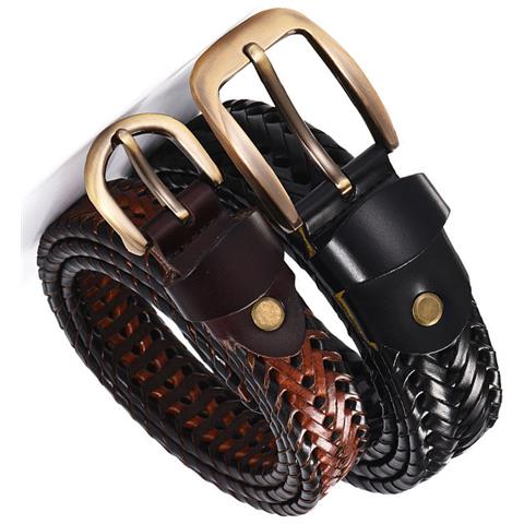 Cinture Intrecciate 3,5 Cm Nero-110 Cm + Cintura Intrecciata 2,5 Cm Bicolore-110 Cm - Foto 2