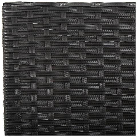 Lusso Casadino - Panchina Da Giardino Con Cuscini 176 Cm Nera In Polyrattan - Foto 8