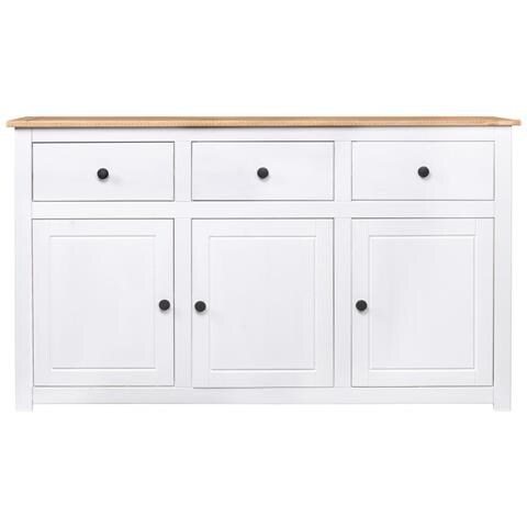 Lusso Casadino -  Credenza Bianca 135x40x80 Cm In Legno Massello Di Pino Panama - Foto 1