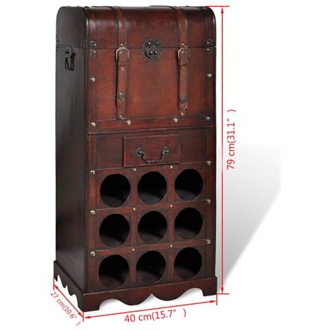 Bottigliera In Legno Per 9 Bottiglie Con Contenitore - Foto 4