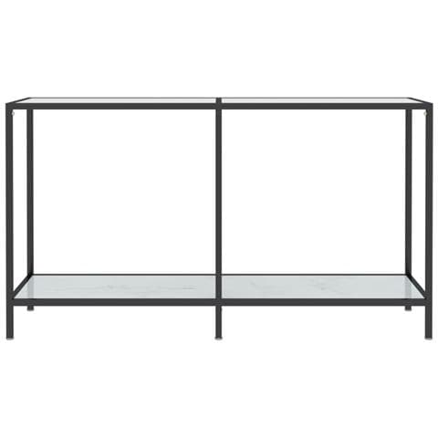 Tavolo Consolle Bianco 140x35x75,5 Cm In Vetro Temperato - Foto 2