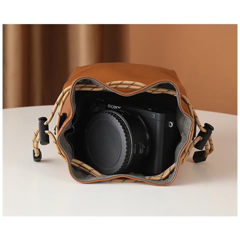 Elegante Borsa Per Fotocamera In Pelle Pu Marrone Per Nikon E Fujifilm - Foto 2
