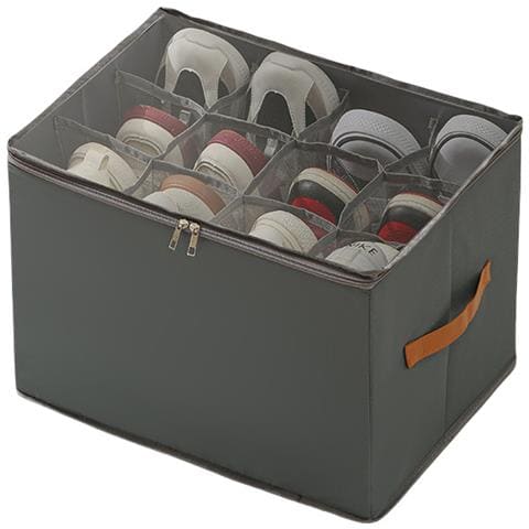 Scatola Porta Scarpe Pieghevole Organizer Per Scarpe In Tessuto Oxford Grey - Foto 1
