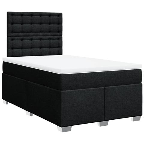 Giroletto a Molle con Materasso Nero 120x190 cm in Tessuto - Foto 1
