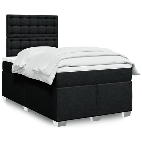 Giroletto a Molle con Materasso Nero 120x190 cm in Tessuto - Foto 2