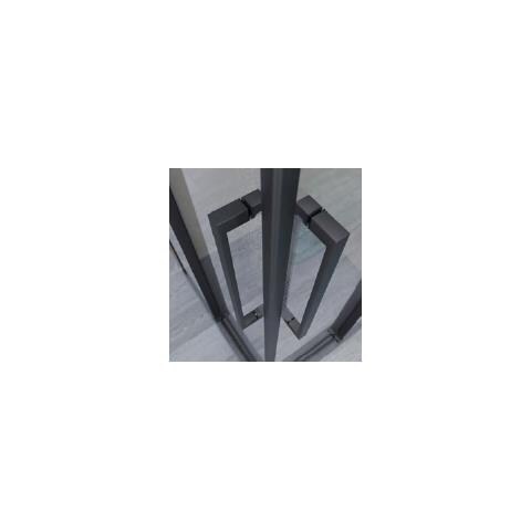 Box Doccia Angolare 70x120 Cm Con Ante Scorrevoli In Cristallo Temperato 8 Mm H 200 Cm Clara Nero Opaco - Foto 4