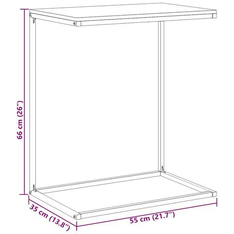 Tavolino Da Salotto Nero 55x35x66 Cm In Legno Multistrato - Foto 8