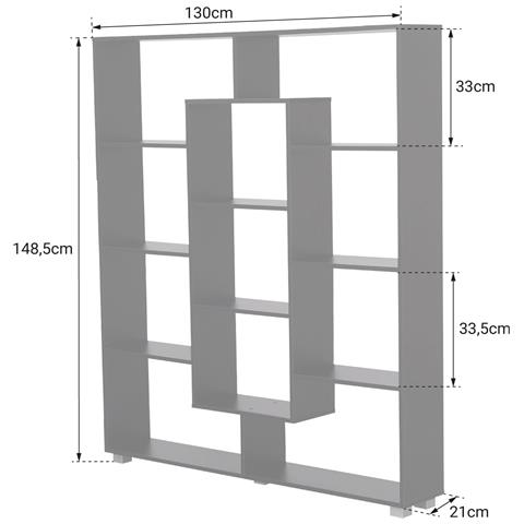Libreria Multiforme A 11 Ripiani Bianco Emily - Foto 2
