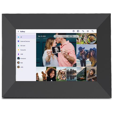 Cornice Fotografica Digitale Prado S Con Wifi, Touch Screen Da 7"", Risoluzione 1024x600, Ram 1 Gb / 32 Gb Memoria Flash, Altoparlante, App Mobile, Ingresso Usb Type-c E Scheda Sd, Colore Nero - Foto 1