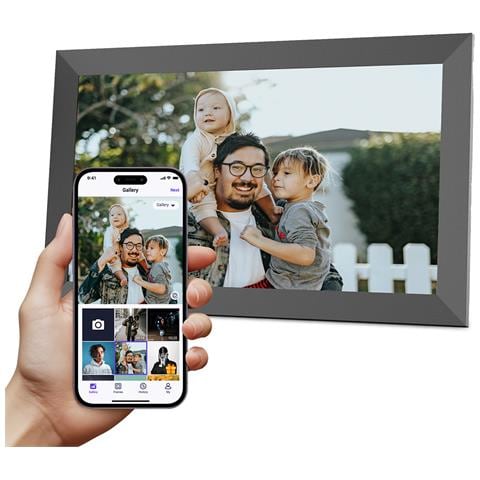 Cornice Fotografica Digitale Prado S Con Wifi, Touch Screen Da 7"", Risoluzione 1024x600, Ram 1 Gb / 32 Gb Memoria Flash, Altoparlante, App Mobile, Ingresso Usb Type-c E Scheda Sd, Colore Nero - Foto 2