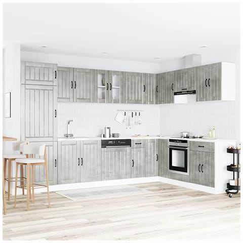 Mobile da cucina con porta Lucca 2 pcs Grigio 80 x 46 x 81.5 cm - Foto 2