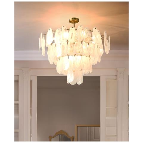 Lampadario Osmore Vetro Ottone - Foto 1