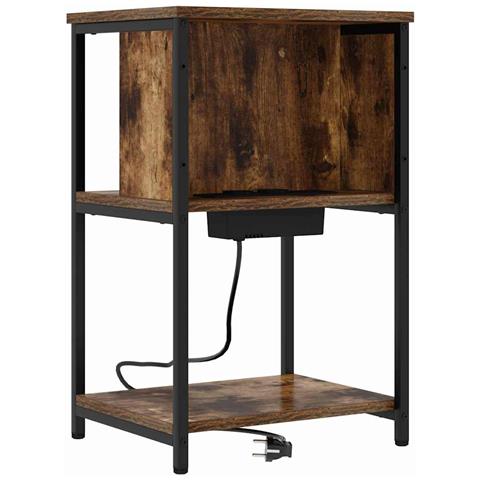 Armadio da Notte Rovere fumo 38 x 31 x 61 cm Legno multistrato - Foto 1